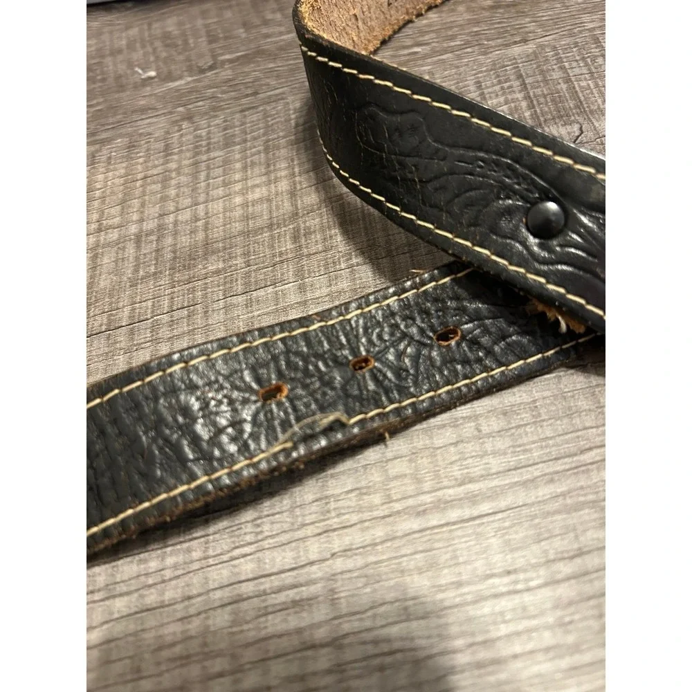 Leather children's belt black w buckle